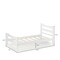 Pine Wood Twin Platform Bed with Headboard Footboard Under-bed Storage and Sturdy Slat Support